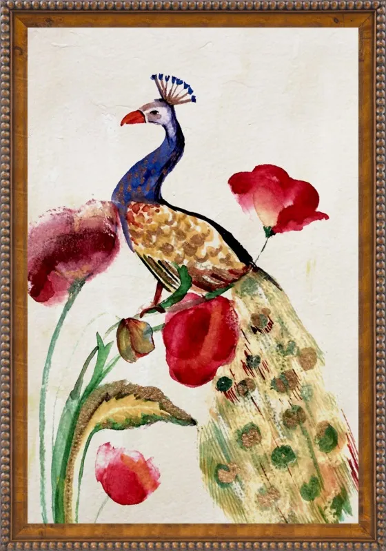blue gold peacock by Ruti Shaashua for Artfully Walls