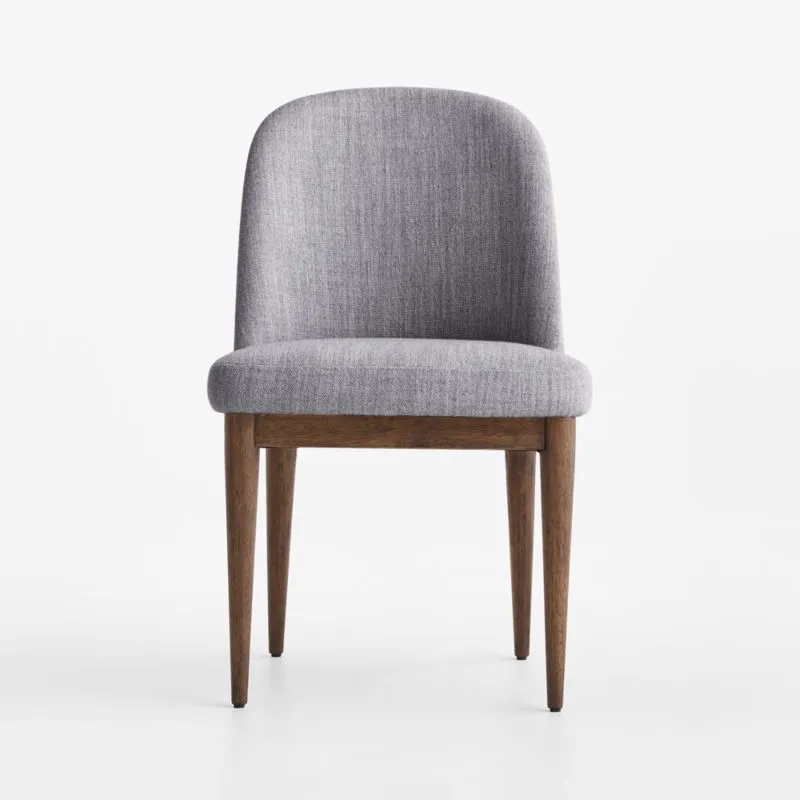 Nord Blue Upholstered Brown Wood Dining Chair
