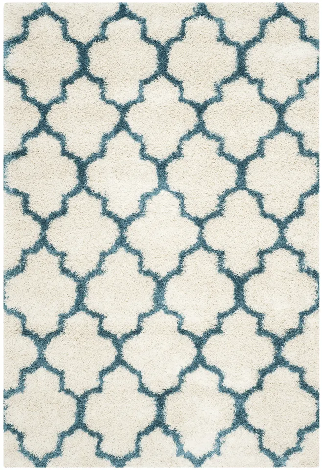 Arlo Home Woven Area Rug, SGK569C, Ivory/Blue,  5' X 8'