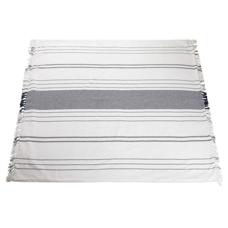 Montecito White & Blue Outdoor Picnic Blanket with Carrying Handles