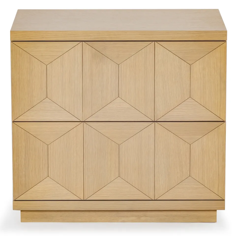 Deziree Wood 2 Drawer Nightstand - Natural