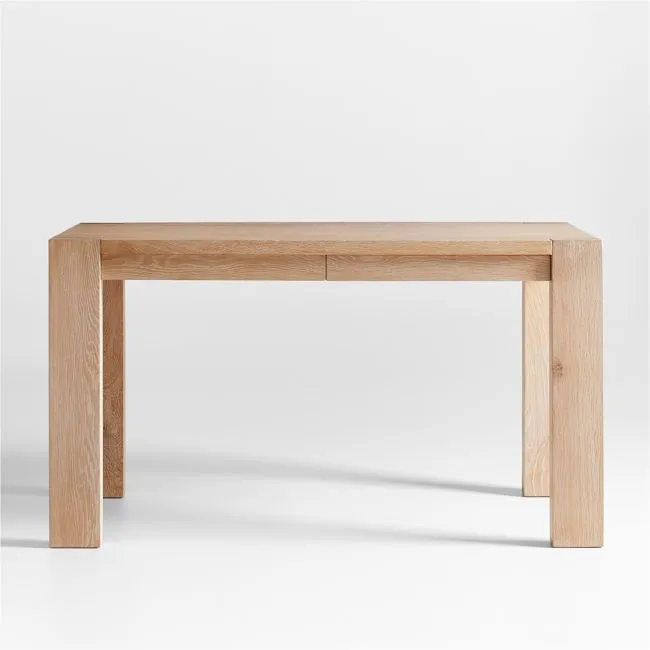 Terra 54" Natural White Oak Wood Desk with Power Outlets