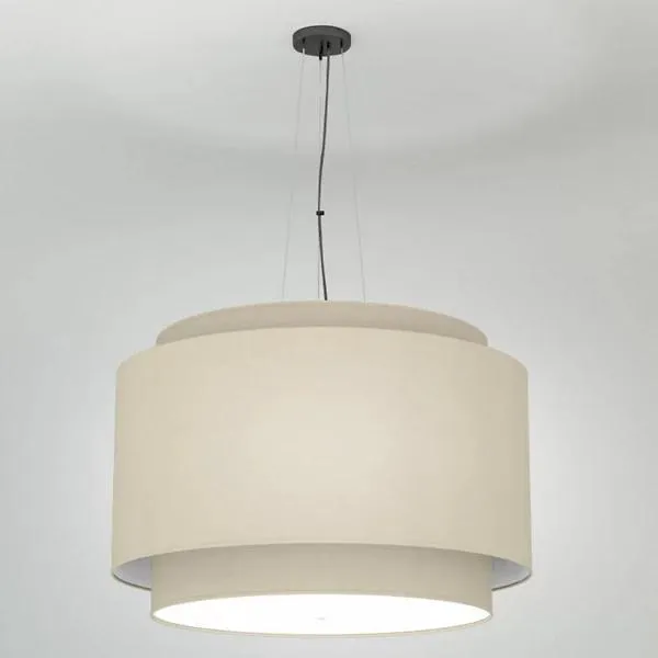 Alicia Linen Double Drum Pendant