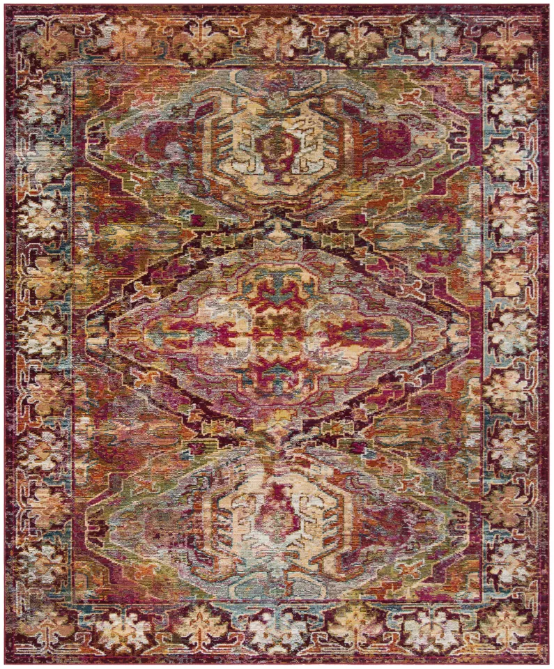 Arlo Home Woven Area Rug, CRS516B, Fuchsia/Light Blue,  8' X 10'