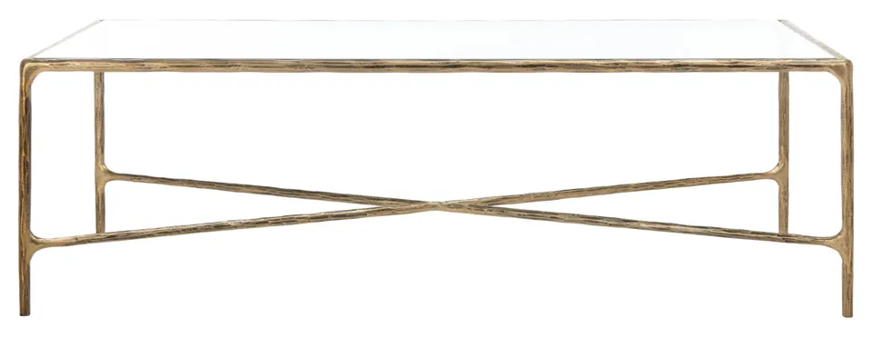 Jessa Rectangle Metal Coffee Table - Brass