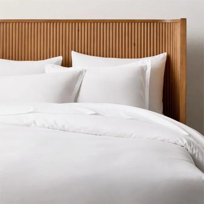 Premier White Organic Cotton Sateen 600 Thread Count Full/Queen Duvet Cover