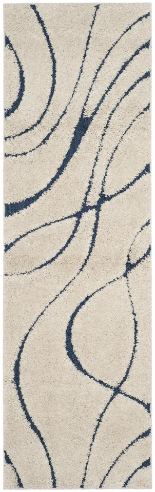 Arlo Home Woven Area Rug, SG471-1165, Cream/Blue,  2' 3" X 7'