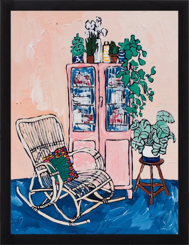 Rocking Chair In Pink Interior by Lara Lee Meintjes for Artfully Walls