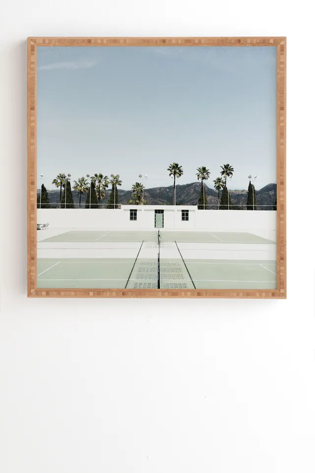 Tennis At Hearst by almostmakesperfect - Framed Wall Art Bamboo 30" x 30"