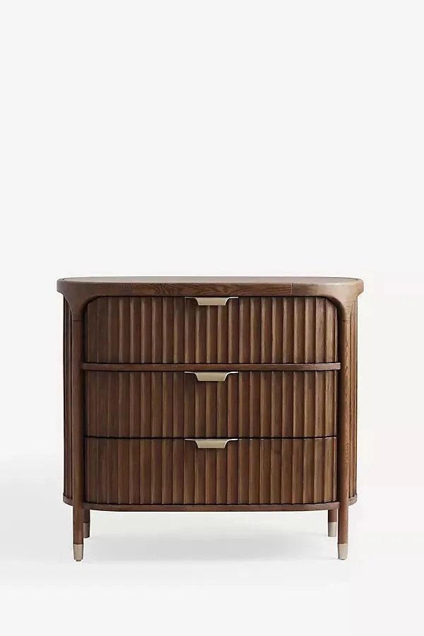 The Isla Fluted-Wood Three-Drawer Dresser