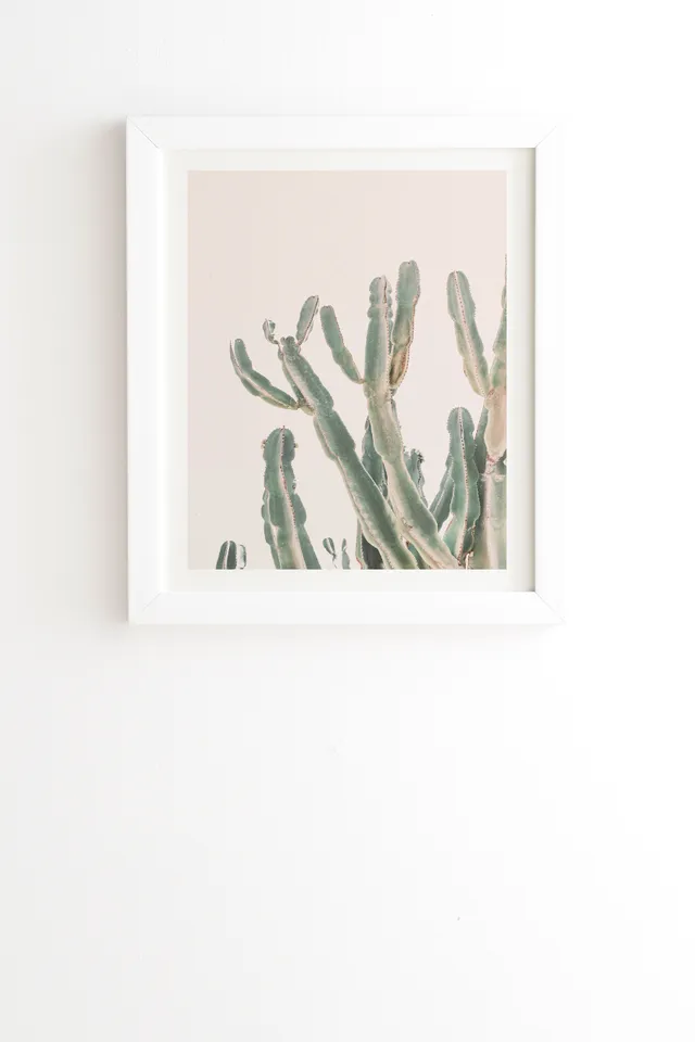 Sunrise Cactus by Sisi and Seb - Framed Wall Art Basic White 12" x 12"