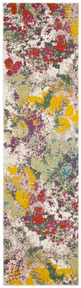 Arlo Home Woven Area Rug, WTC696E, Light Green/Rose,  2' 3" X 8'