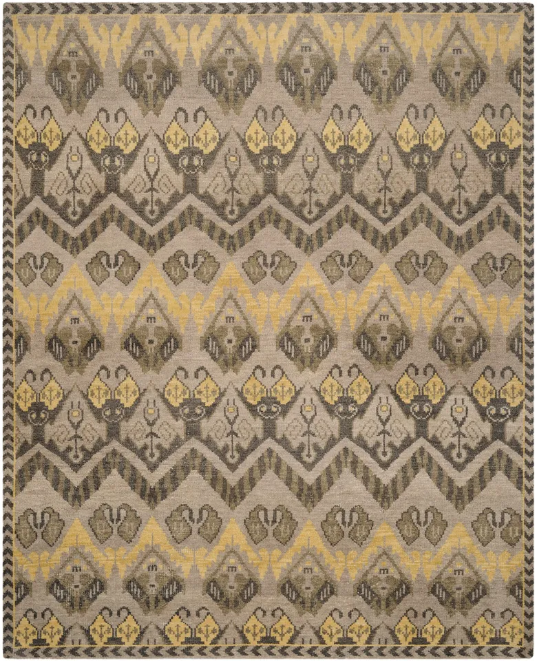 Arlo Home Hand Knotted Area Rug, KNY656A, Gold/Beige,  8' X 10'
