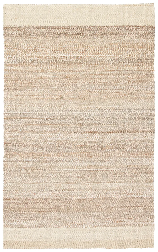 Mallow Natural Bordered White/ Tan Area Rug (9'X12')