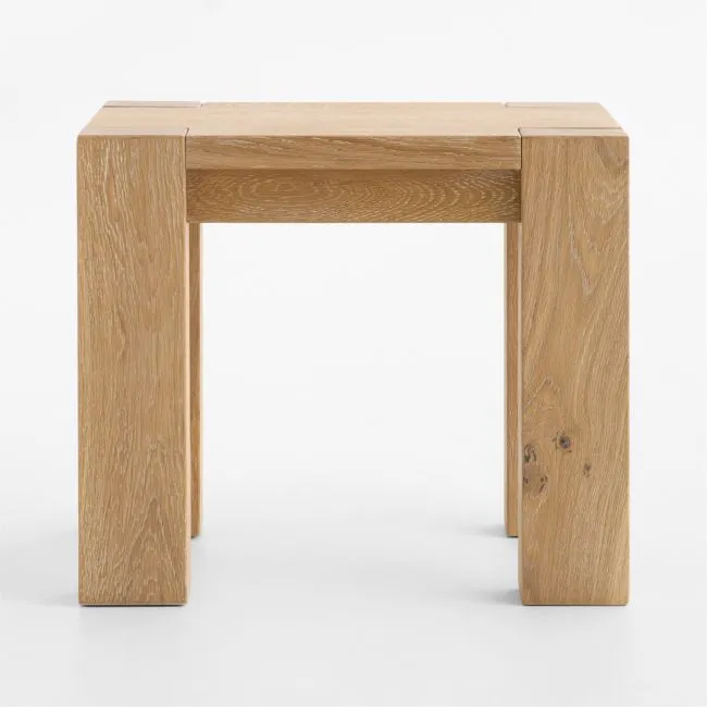Terra Natural White Oak Wood 22" Rectangular Side Table