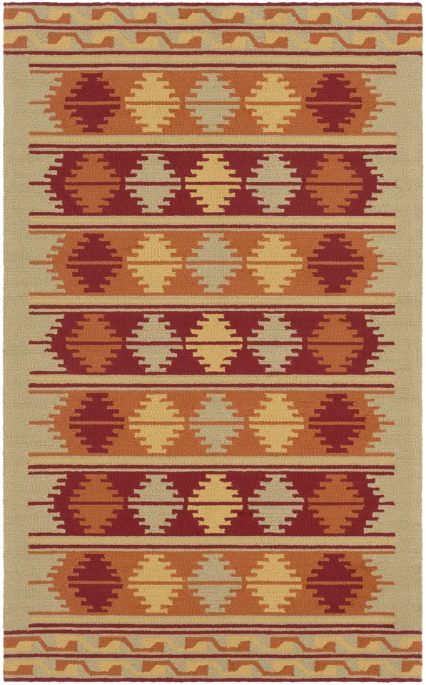 Rain Green Outdoor 5' x 8' Handmade Rug