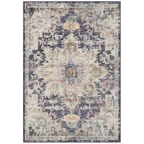 Madison Bay Distressed Medallion Bold Area Rug