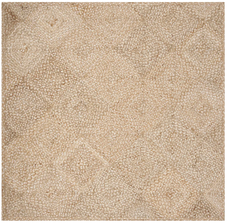 Arlo Home Hand Woven Area Rug, NF924A, Natural,  6' X 6' Square