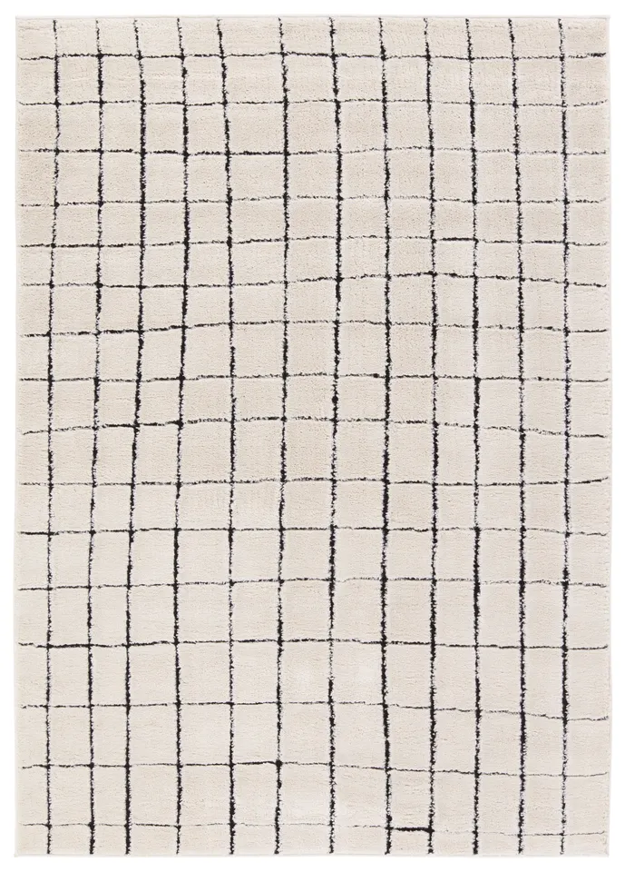 Label J Align JID21 Striped Ivory and Black Area Rug (10'6"x14')