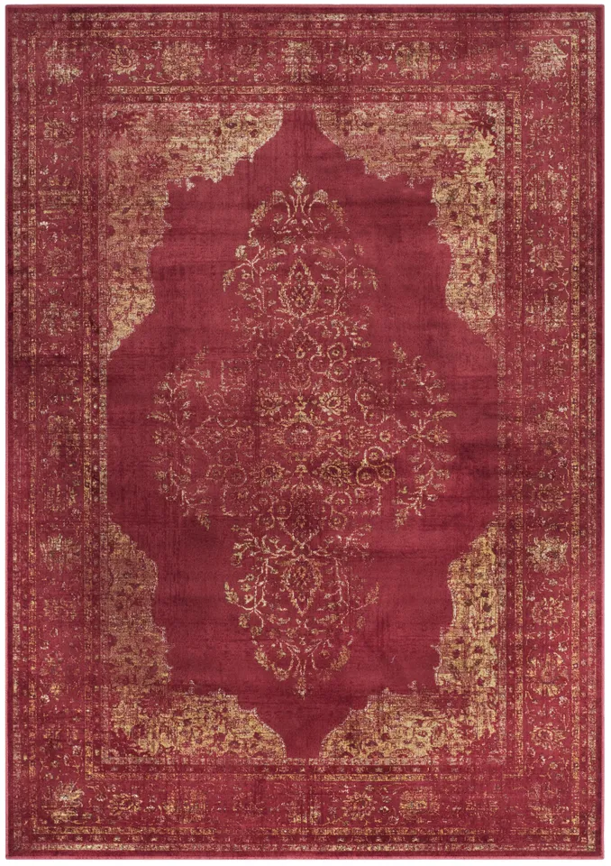 Arlo Home Woven Area Rug, VTG122-6220, Rose,  6' 7" X 9' 2"