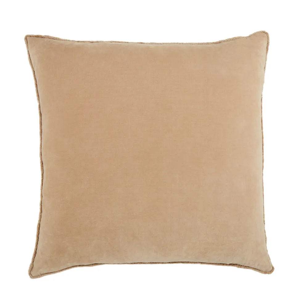 Sunbury NOU17 Handmade Solid Beige Down Alternative Filled Pillow (26")