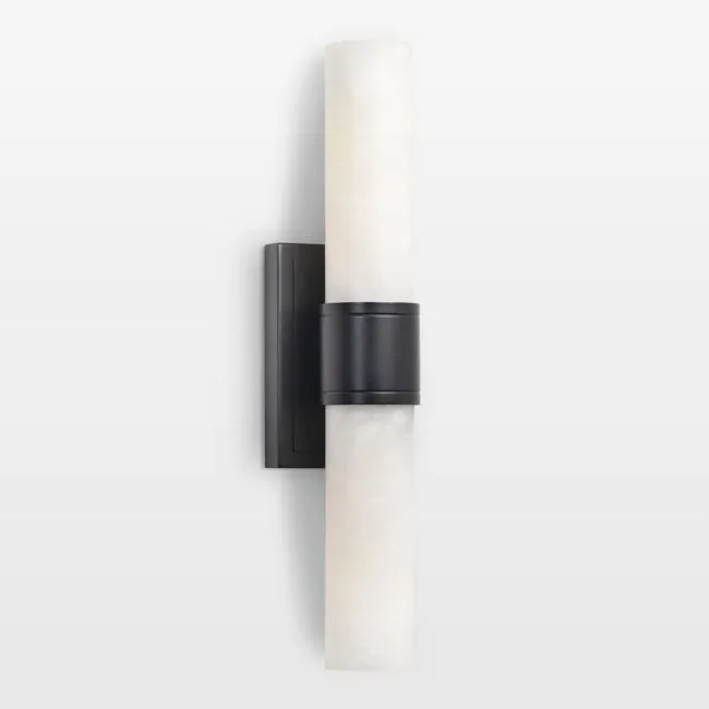Emmett Oil Rubbed Bronze and Alabaster Wall Sconce 19.75"
