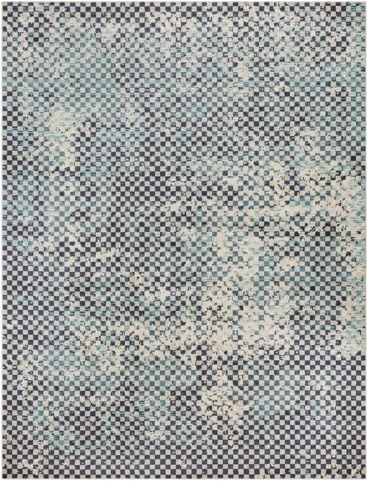City Blue Indoor 8'8" x 12'4" Machine Woven Rug