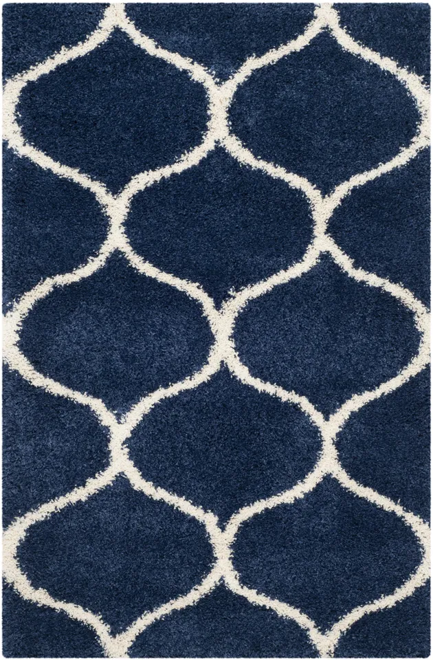 Arlo Home Woven Area Rug, SGH280C, Navy/Ivory,  6' X 9'