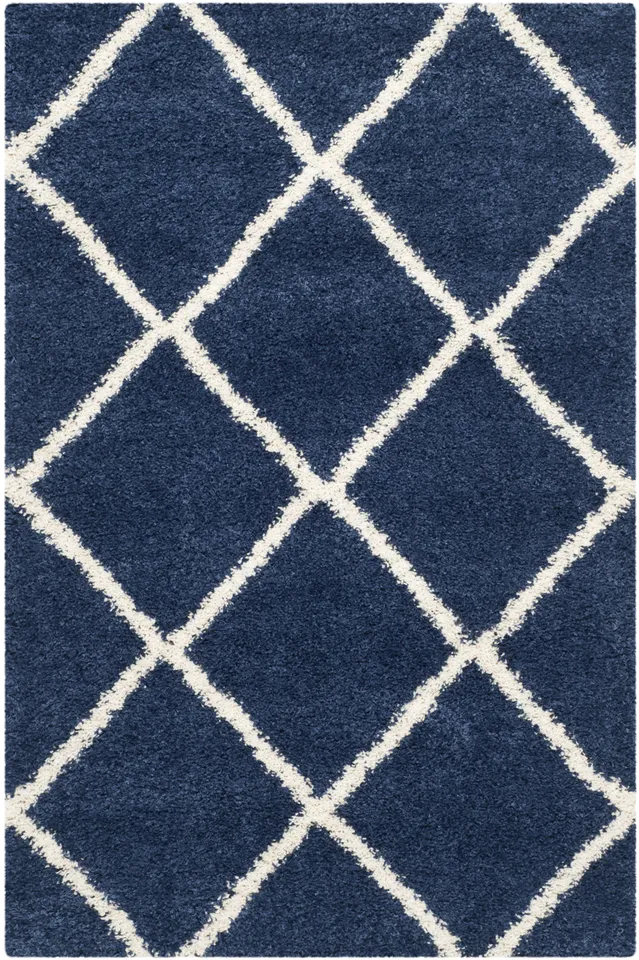 Arlo Home Woven Area Rug, SGH281C, Navy/Ivory,  4' X 6'