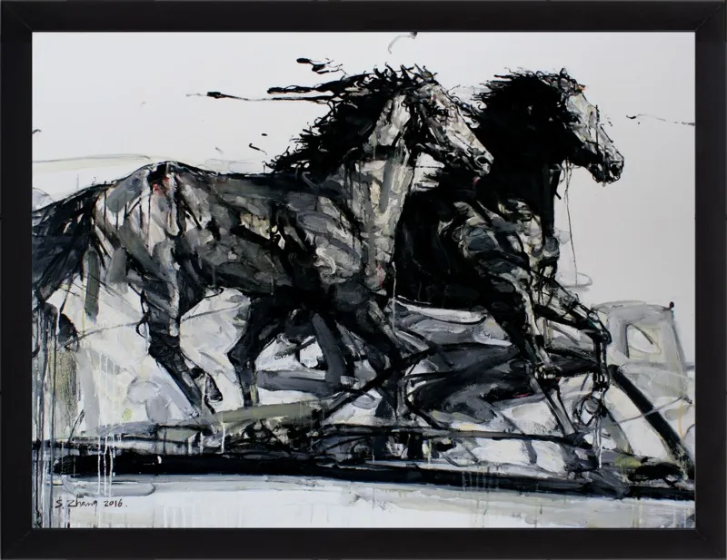 Black Stallions by Shao Y. Zhang for Artfully Walls