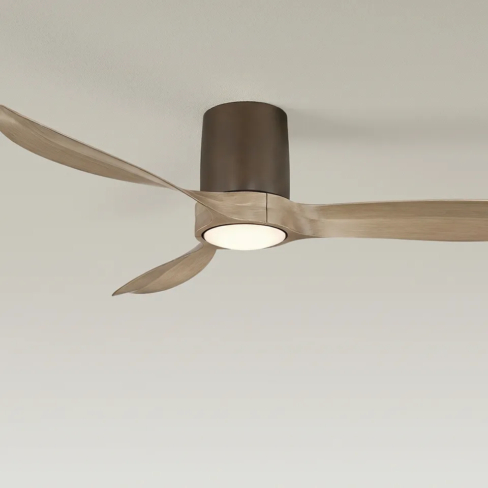 54" Casa Vieja Magnolia Bronze Indoor/Outdoor LED Hugger Ceiling Fan