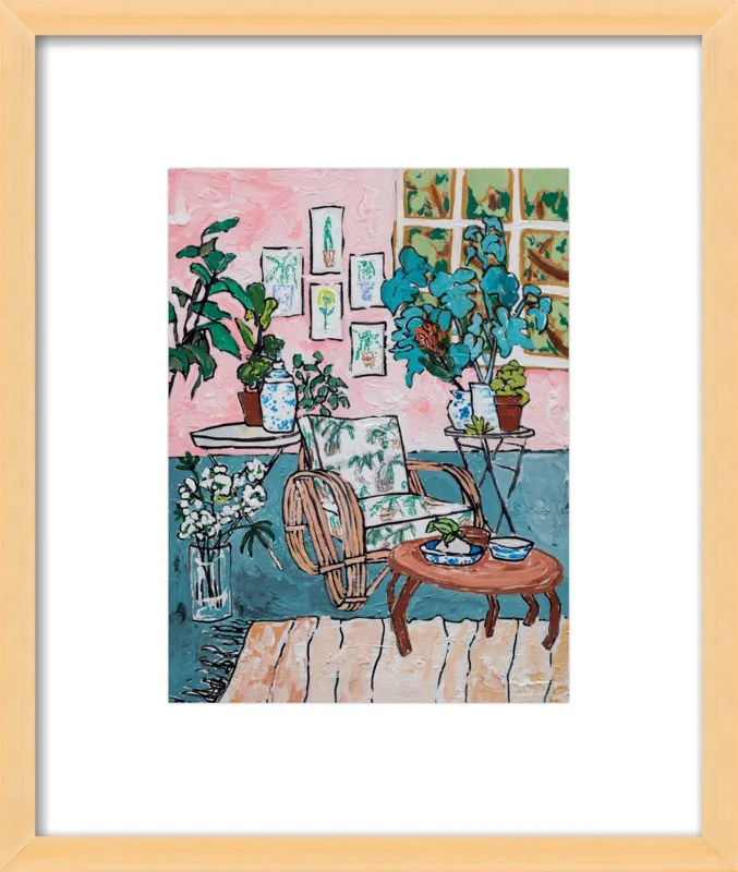Cane Chair in Tropical Interior by Lara Lee Meintjes for Artfully Walls