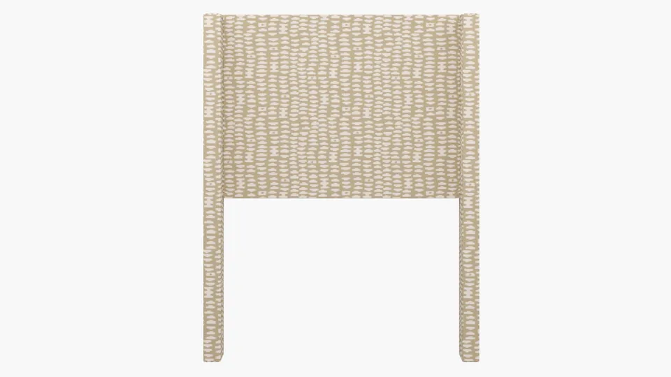 Modern Wingback Headboard, Sand Odalisque, Twin