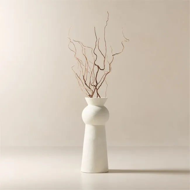 Kali White Terracotta Floor Vase