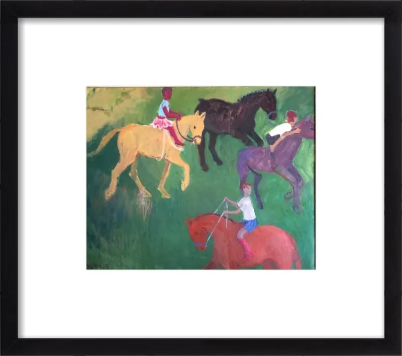 Four Horses, Three Riders by Megan Williamson for Artfully Walls