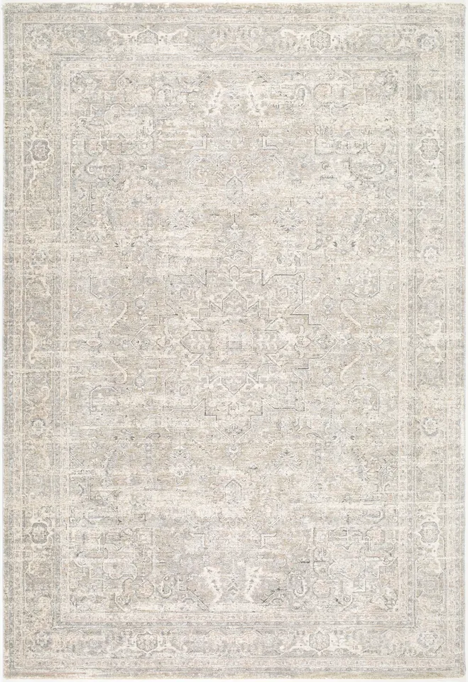 Poetry White Indoor 7'10" x 10'2" Machine Woven Rug