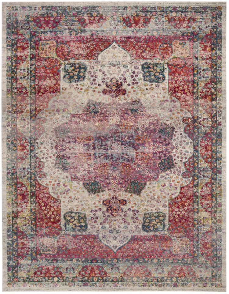 Arlo Home Woven Area Rug, MER121A, Cream/Multi,  8' X 10'