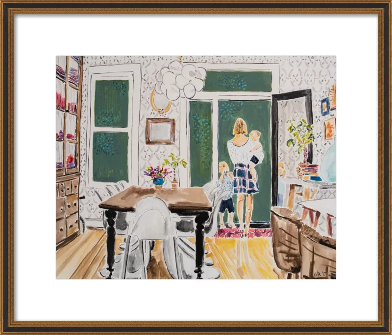 Dining Room with Wallpaper by Kate Lewis for Artfully Walls