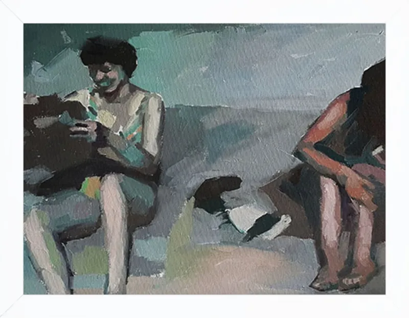 Girls at the beach by Mary Sinner for Artfully Walls