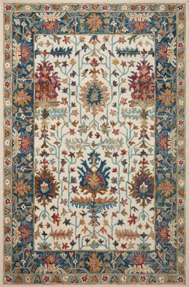 Loloi Victoria Ivory / Sky 18" x 18" Sample