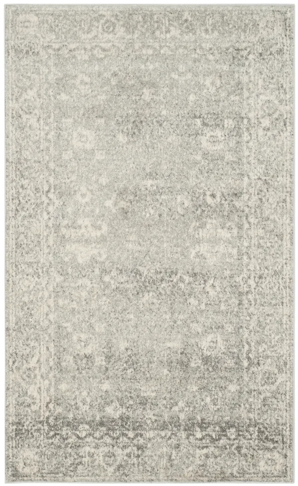 Arlo Home Woven Area Rug, EVK270Z, Silver/Ivory,  3' X 5'