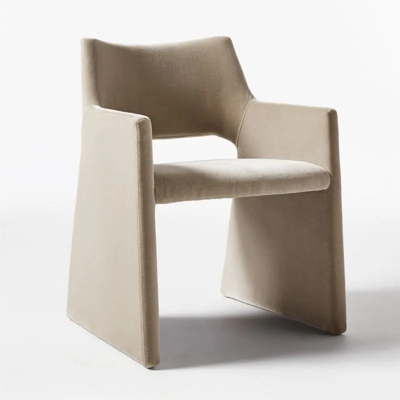 Foley Grey Faux Mohair Dining Armchair