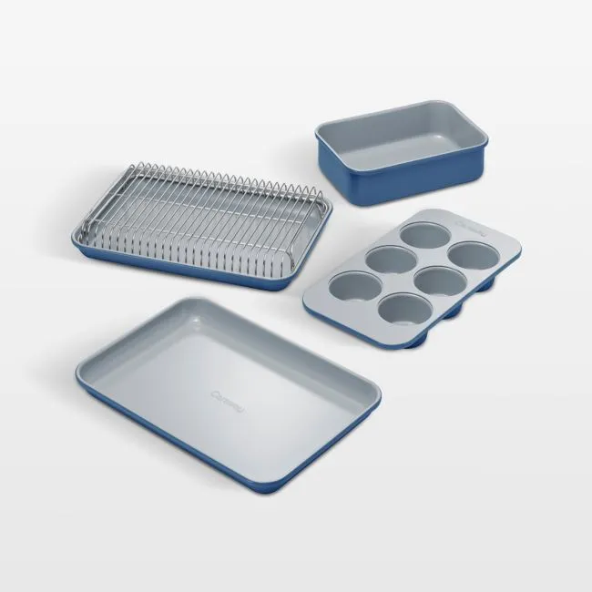 Caraway ® Slate Ceramic Nonstick 5-Piece Mini Bakeware Set with Storage Tray