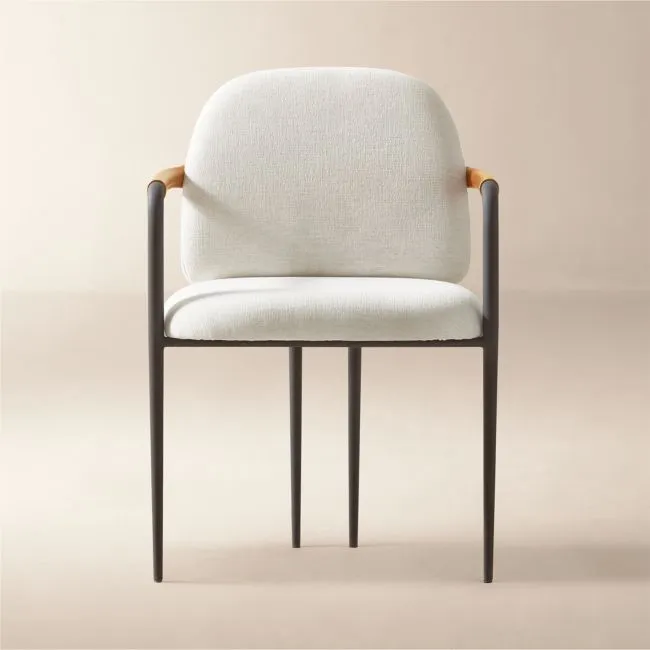 Avont White Performance Fabric Dining Armchair
