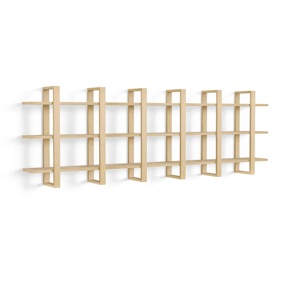 Index Wall Shelf, Set of 3 - Oak - Wood