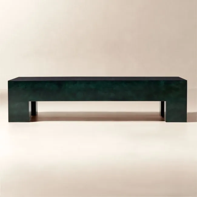 Scatola 60" Rectangular Dark Green Lacquered Coffee Table