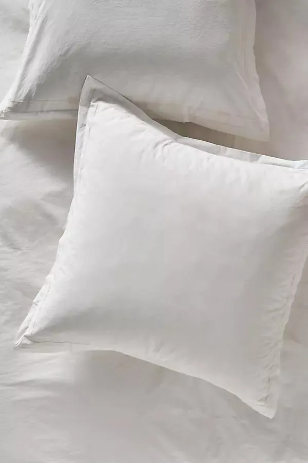 Taylor Organic Cotton Percale Embroidered Euro Sham
