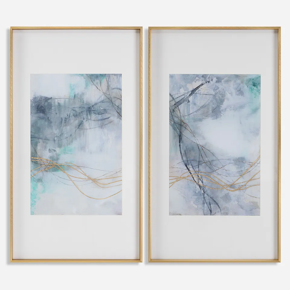 Undulating Oro Abstract Prints Set/2