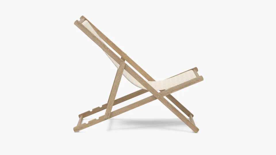 Teak Cabana Chair, Buttercup Petite Lattice