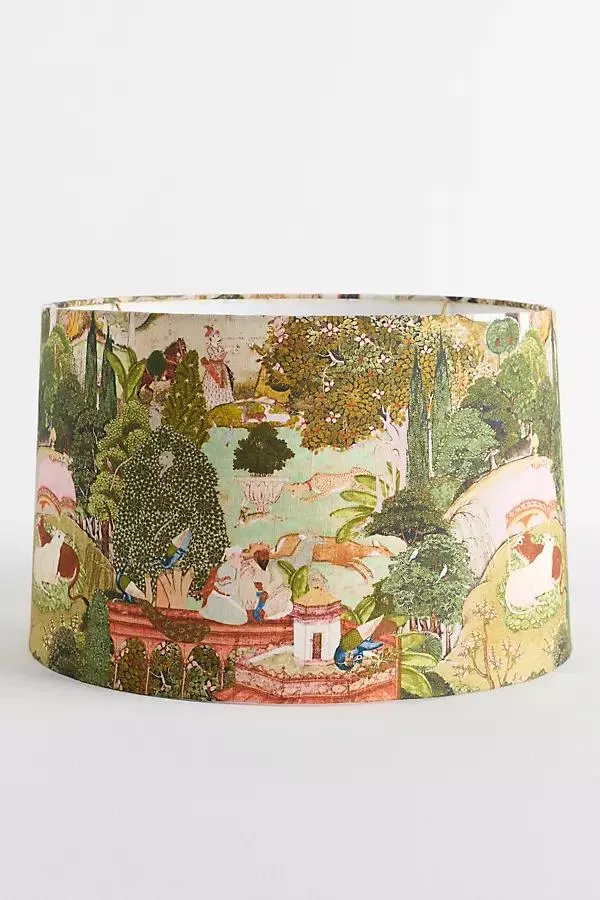 Gardens of Jaipur Fabric Printed Drum Shade